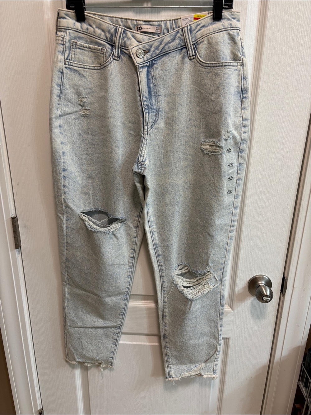 SO Light Wash Ripped Boyfriend Jeans